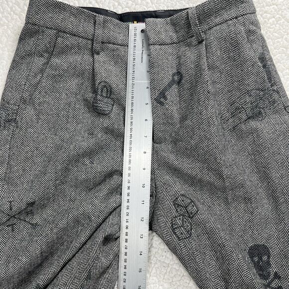 Teddy Fresh Wool Blend Doodle Pants 28x29 Gray Herringbone Streetwear Art Indie - Picture 12 of 13